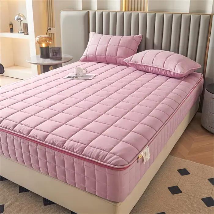 Housse de matelas six côtés matelassée avec fermeture éclair, protège-matelas tout compris, surmatel