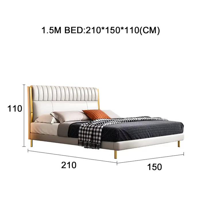 RAMA DYMASTY-Lit souple en cuir véritable, mobilier de chambre à coucher, design moderne, à la mode,