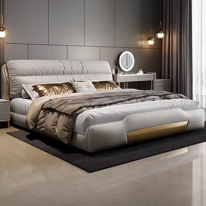 180x200 cm lits doubles modernes dossier souple lit de mariage tête de lit cadre lits Queen 2 person