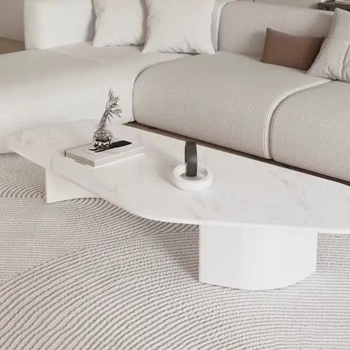 Table basse au Design moderne, basse et irrégulière, en marbre, nordique, pour hôtel, appartement, M