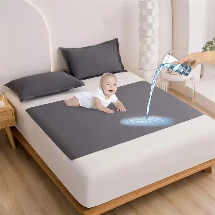 Drap plat de lit imperméable en TPU, housse de matelas pour Couple, SPA, coussin d'urine pour adulte