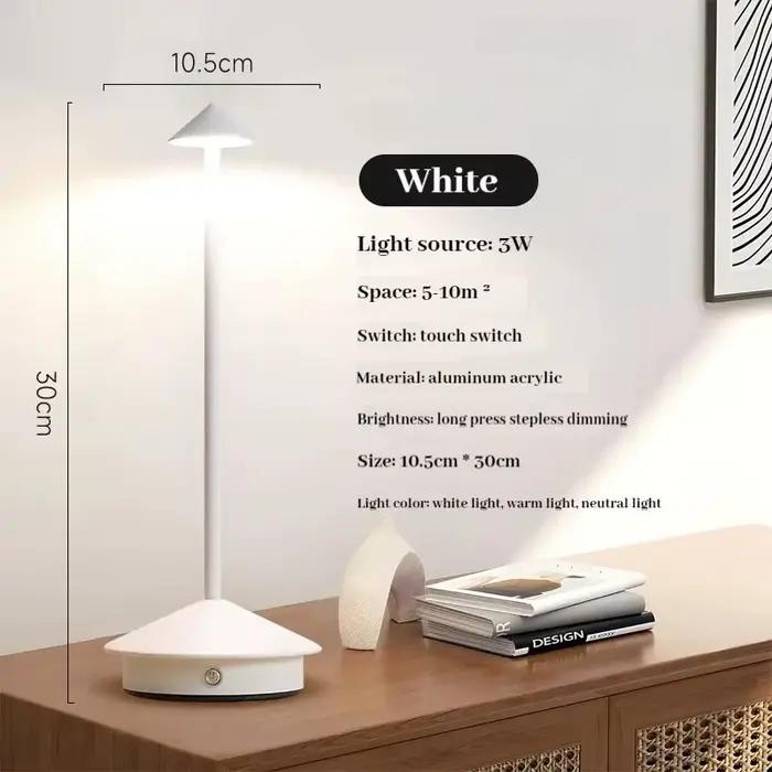 Lampes de table sans fil rechargeables à LED, lampes de chevet, lampes décoratives à capteur tactile