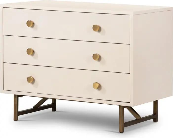 Table de chevet Beige en bois massif, Design moderne, haut de gamme, élégant, pour meubles de chambr