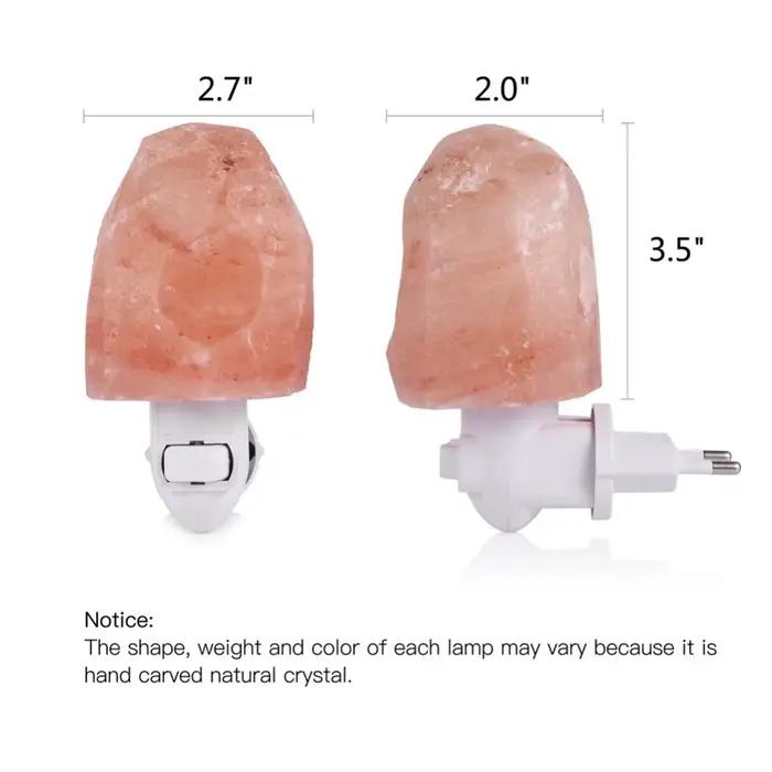 Lampe de chevet murale au sel de l'himalaya, cristal naturel, veilleuse sculptée à la main, décorati