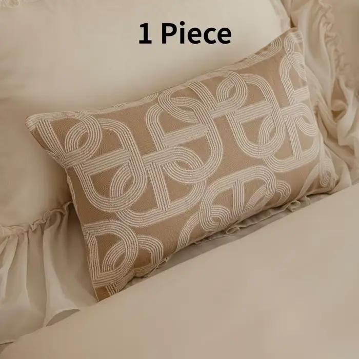 Couvre-lit Jacquard Géométrique Haut de Gamme, Style Moderne Avoine Rétro, Housse de Lit de Luxe, Te