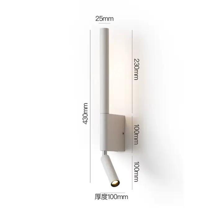 Lampe murale de chevet, rotation à 330 degrés, lampe murale réglable, lampe de lecture avec interrup