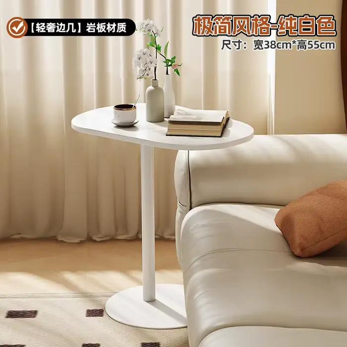 Table d'appoint nordique pour café, table de chevet pour chambre à coucher, table d'appoint blanche 