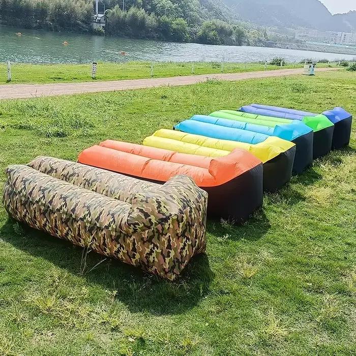 Canapé-lit gonflable de bonne qualité, 240x70cm, sac de couchage de plage