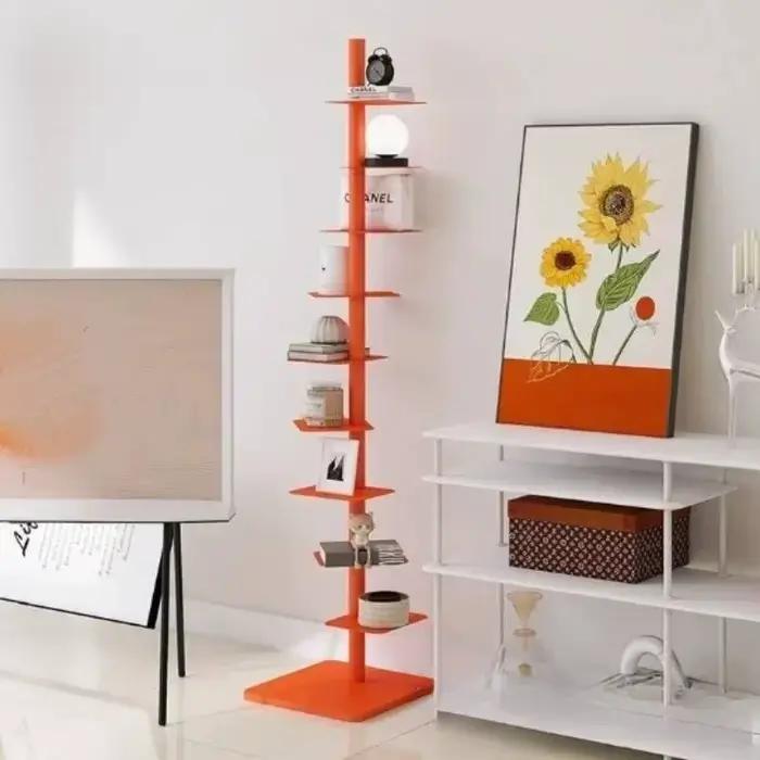 Bibliothèques créatives à 9 niveaux, bibliothèque rotative en spirale Invisible en fer, présentoir d