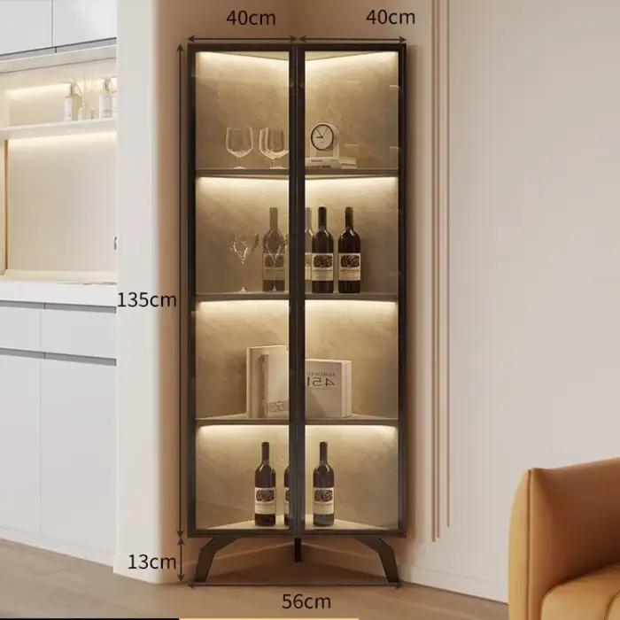 Armoire en fer, rangement en métal, vitrine de whisky, présentoir à vin, Bar à liqueur, armoires ouv