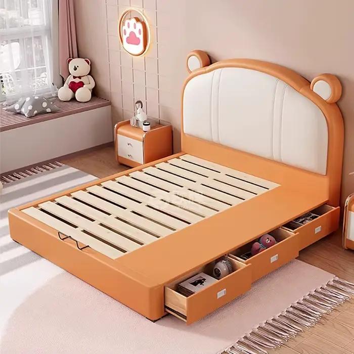 Lit bébé ours avec tiroir lit usage domestique lit enfant mignon bébé Design King pleine taille meub