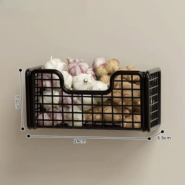 Étagère murale style crème, support de rangement sans perçage, panier suspendu intérieur pour porte 