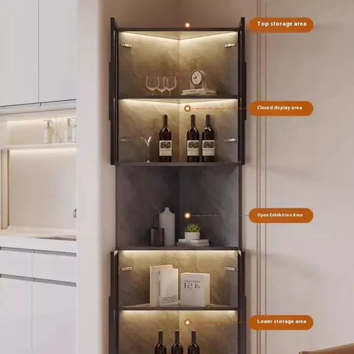 Armoire en fer, rangement en métal, vitrine de whisky, présentoir à vin, Bar à liqueur, armoires ouv