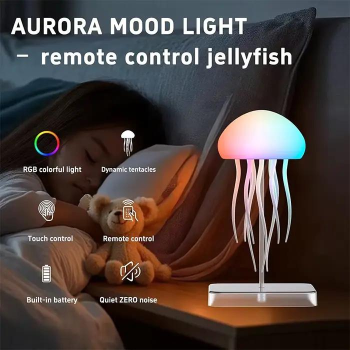 Lampe méduse LED avec 9 tentacules, 2 Modes de fonctionnement, batterie Ultra longue durée, effets d