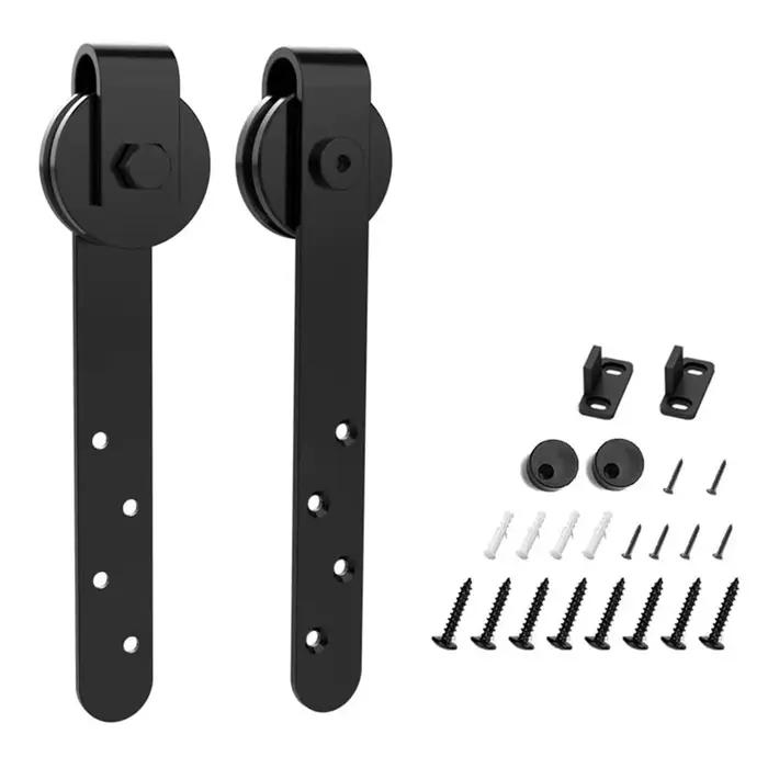 Mini Kit coulissant de porte de grange, Kits de quincaillerie robustes noirs pour portes d'armoires,