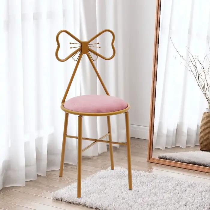 Chaise de vanité moderne avec nœud papillon, tabouret de vanité, coussin en velours, chaise de maqui