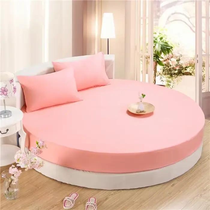 Drap-housse rond en coton, 180x180cm/200x200cm, couvre-lit rond, housse de matelas, résistant, roman