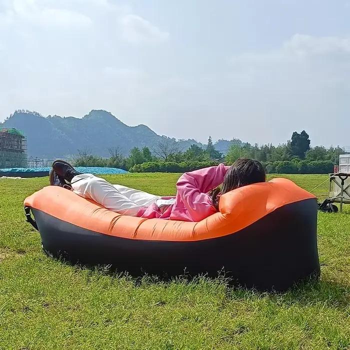 Canapé-lit gonflable de bonne qualité, 240x70cm, sac de couchage de plage