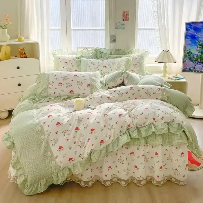 Ensemble de literie quatre pièces de classe A, type matelas rembourré rétro, 100 pur coton, housse d