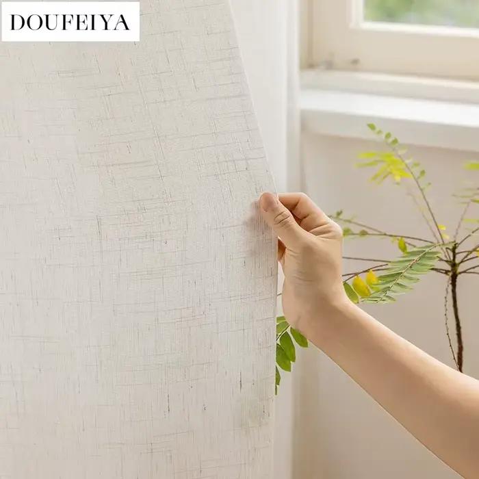 Rideaux transparents en coton et lin, Tulle blanc, pour fenêtre, salon, chambre à coucher, salle à m