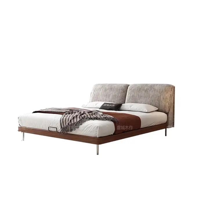 Cadres De lit rembourrés en bois plate-forme pleine taille tête De lit moderne dormir Cama De Lujo P