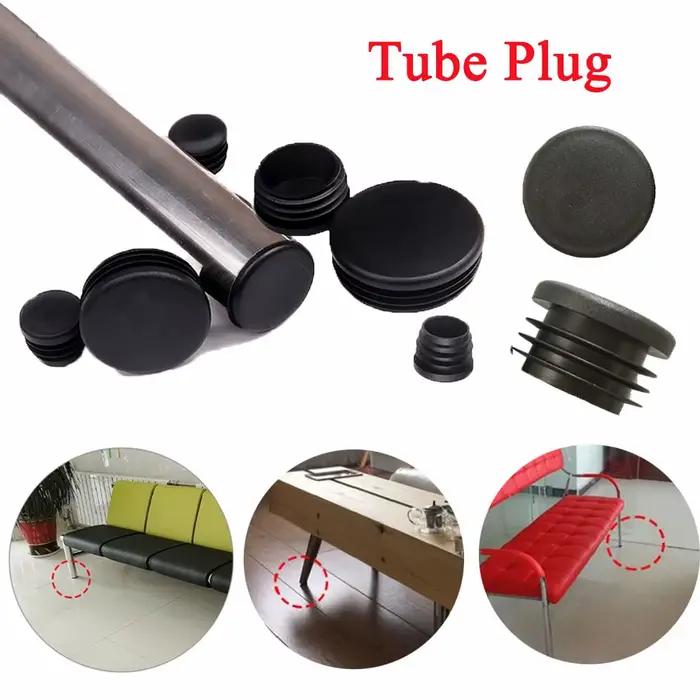 Tuyau rond enfichable en plastique noir, manchon intérieur de tuyau en acier, tête de prise, coussin