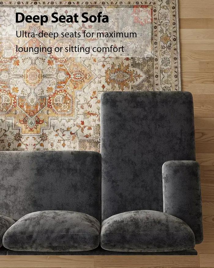 Canapés sectionnels en forme de U pour salon |   Canapé en chenille avec double chaise longue |   Ca