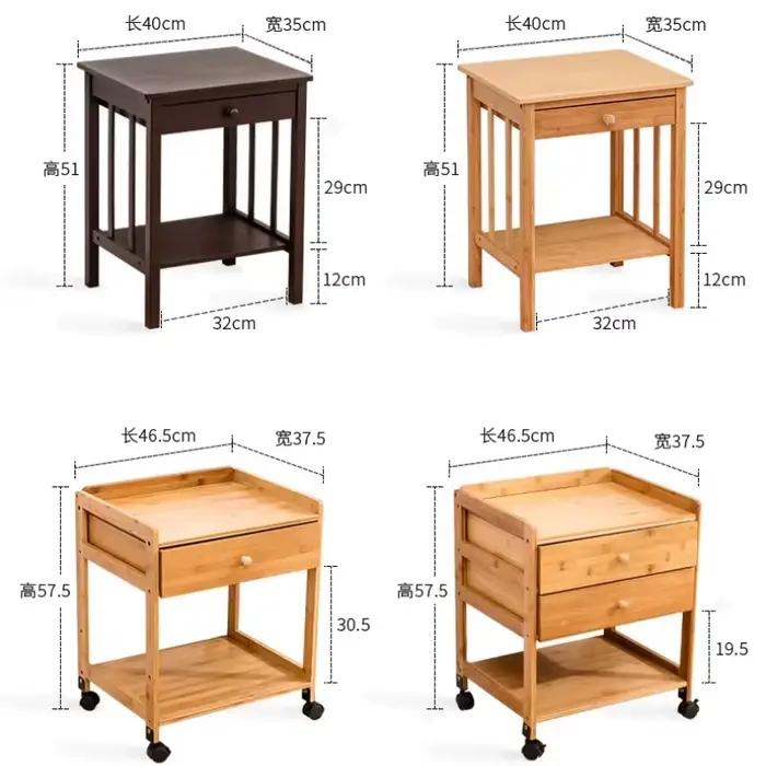 Table de chevet moderne en bambou, armoire latérale minimaliste pour petits espaces, organisateur de