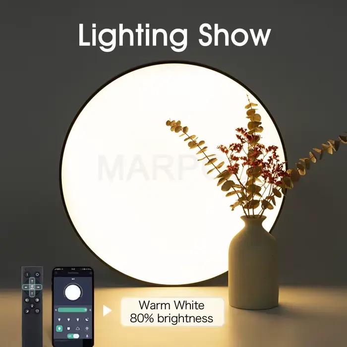 MARPOU plafonnier intelligent lampe à LED pour chambre plafonniers avec télécommande lumières LED à 
