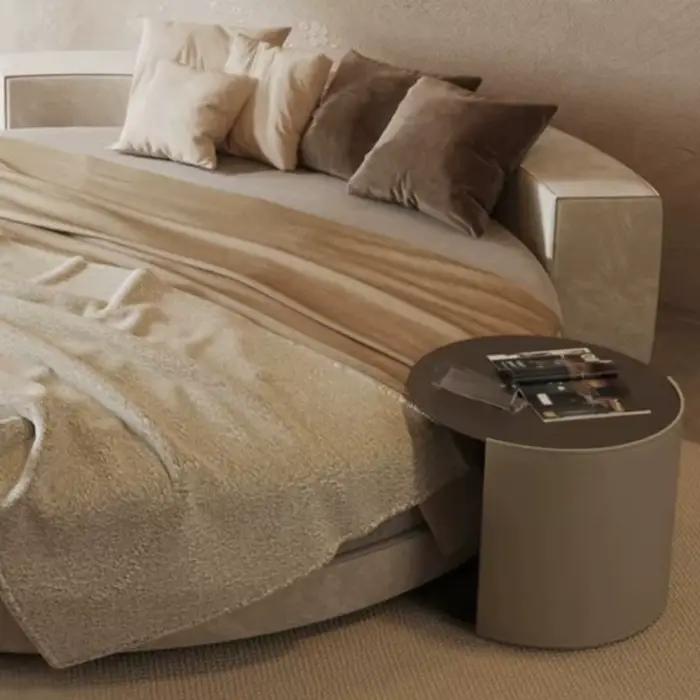 Lit rond italien 180x200 pour chambre à coucher, style européen français, luxe simple, lit double pr
