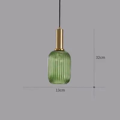 Lampes suspendues de chevet éclairage en verre Simple rayé vintage petite lampe suspendue galvanisé 