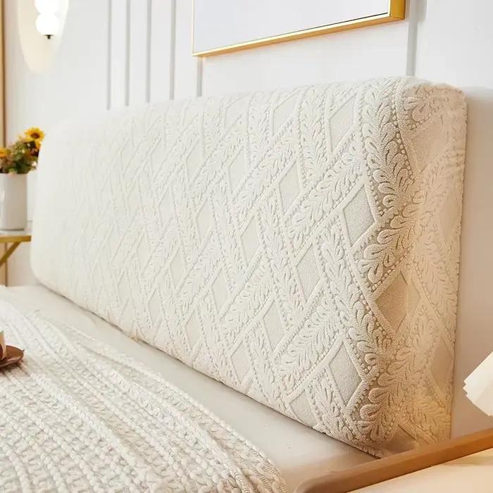 Housse de tête de lit Super douce, couleur unie, extensible, tout compris, Jacquard, protection cont