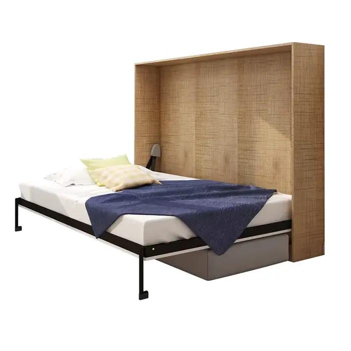 Meubles de chambre à coucher modernes, lit pliant horizontal en acier, cadre en acier, mécanisme à r