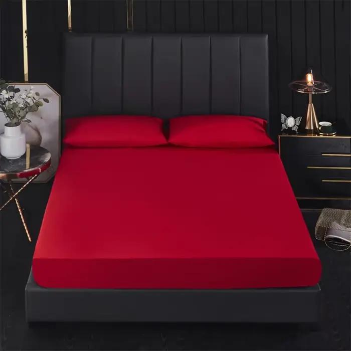 Drap-housse de lit solide 100% imperméable, couvre-matelas nordique réglable, quatre coins avec band