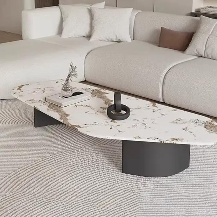 Table basse au Design moderne, basse et irrégulière, en marbre, nordique, pour hôtel, appartement, M