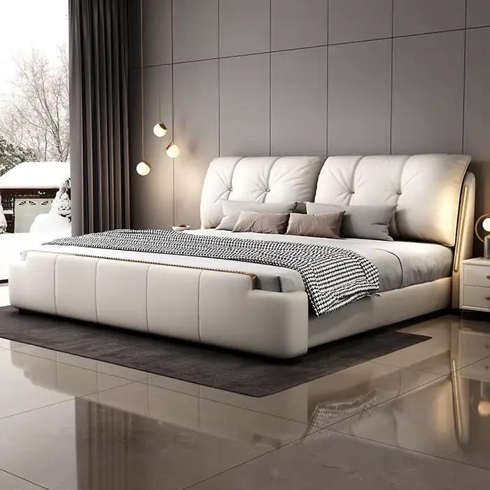 Tête de lit de couchage rembourrée, minimaliste, Queen Size, cadre de lit fantaisie, nordique, ensem