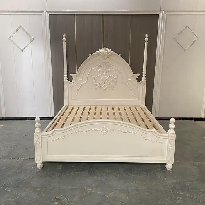 Lit Queen Size Minimaliste pour Chambre à Coucher, Tables de Chevet Rembourrées, Lit Nordique, Meubl