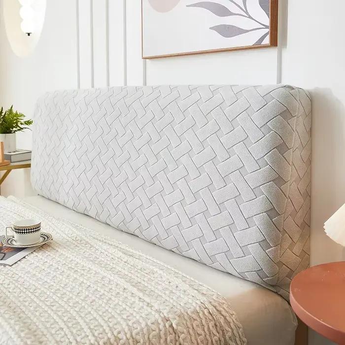 Housse de tête de lit épaisse en Jacquard, couvre-tête tout compris, couleur unie, extensible, en Sp