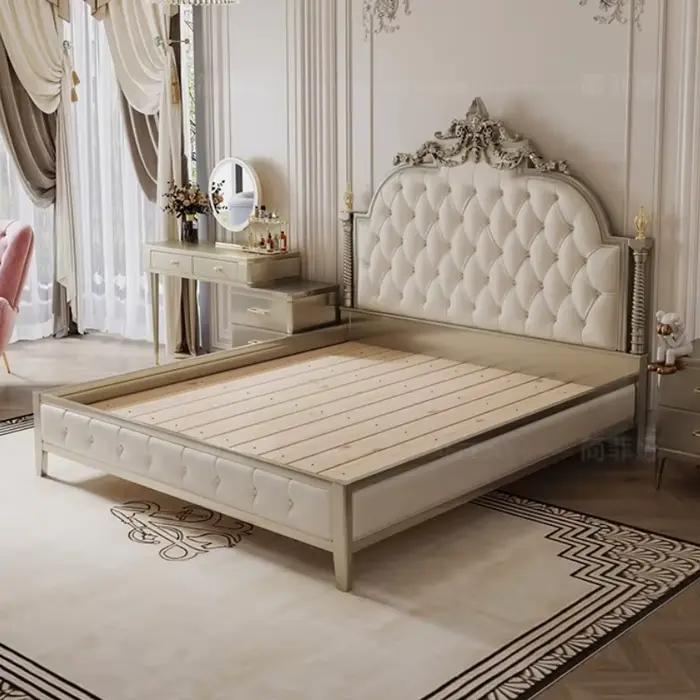 Cadre esthétique lit Unique nordique lecture princesse lit de couchage Table d'appoint luxe grands C