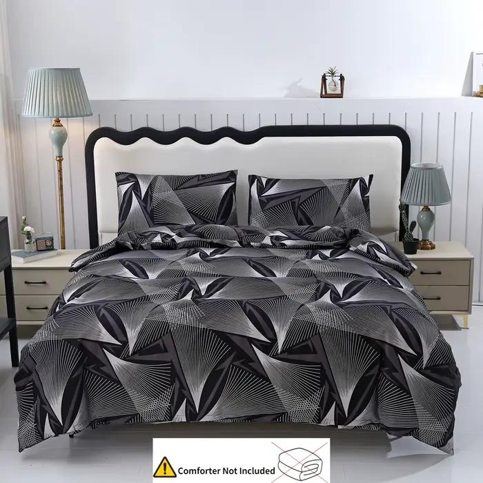 Parure de lit géométrique abstraite, moderne et minimaliste, imprimé en 3D, housse de couette, douce