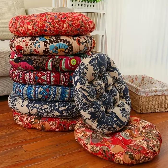 Coussin de sol rond, Tatami épais, tapis de Yoga pour méditation, lavable en Machine, coussin de siè