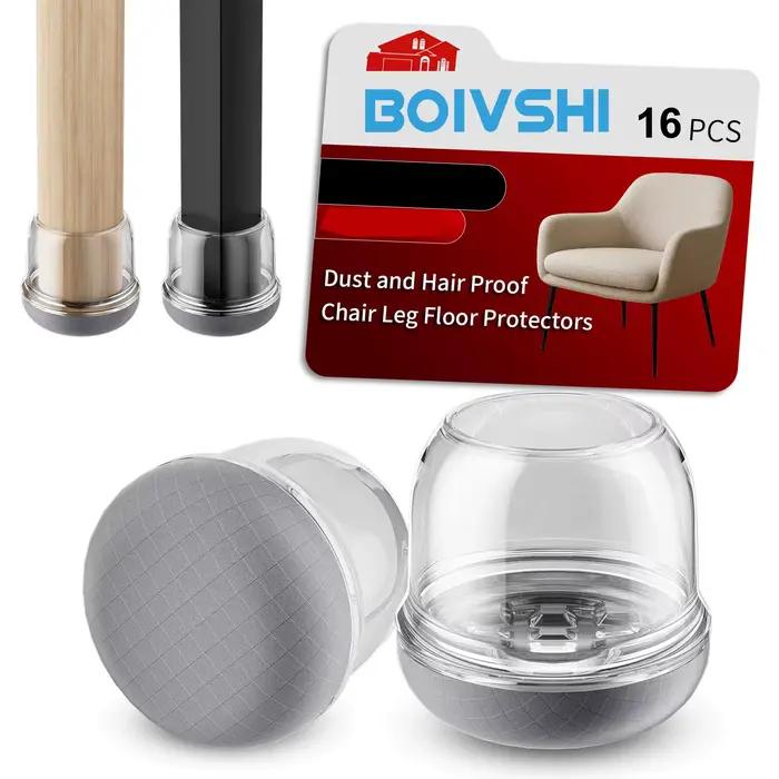 16 protections diagonales en silicone pour pieds de chaise et de table, anti-bruit