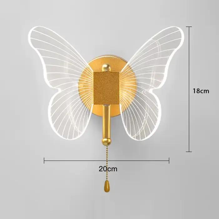 Papillon mur LED lampe éclairage intérieur maison chambre Table de chevet salon décoration nordique 