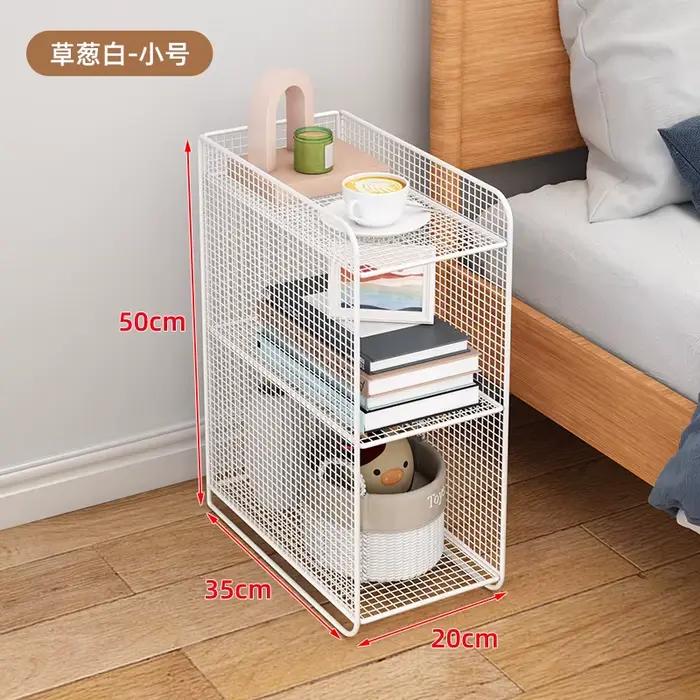 Table de chevet en fer Ultra-étroite, Table de chevet compacte et Simple, Mini support de rangement 