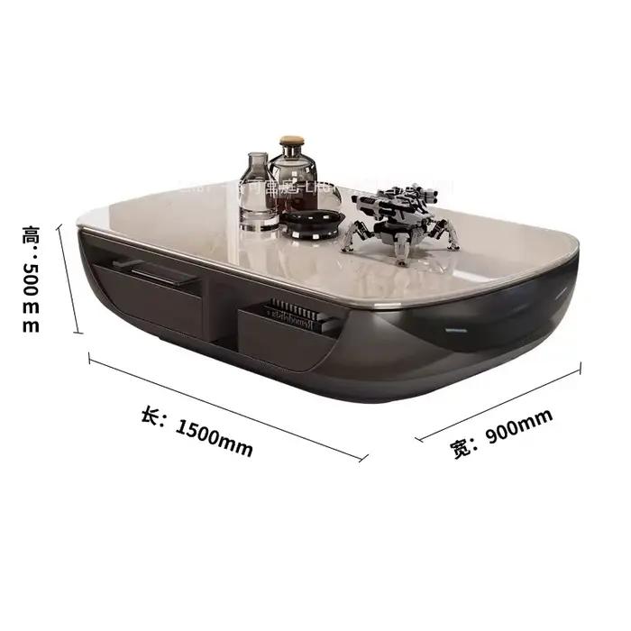 Tables basses design nordique de luxe avec rangement pour salon, tables basses blanches, console gra