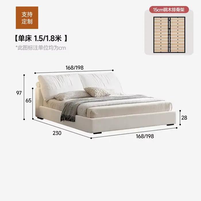 Lit blanc minimaliste maison plate-forme tête de lit lit de luxe boîte fantaisie cadre Letto Gonfiab