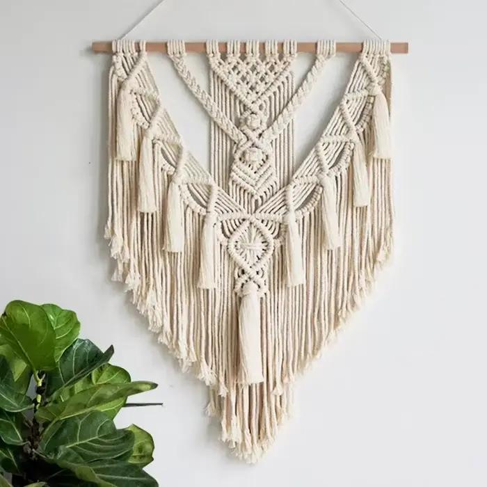 Macramé tissé tenture murale Boho maison Chic bohème géométrique Art décor beau appartement dortoir 