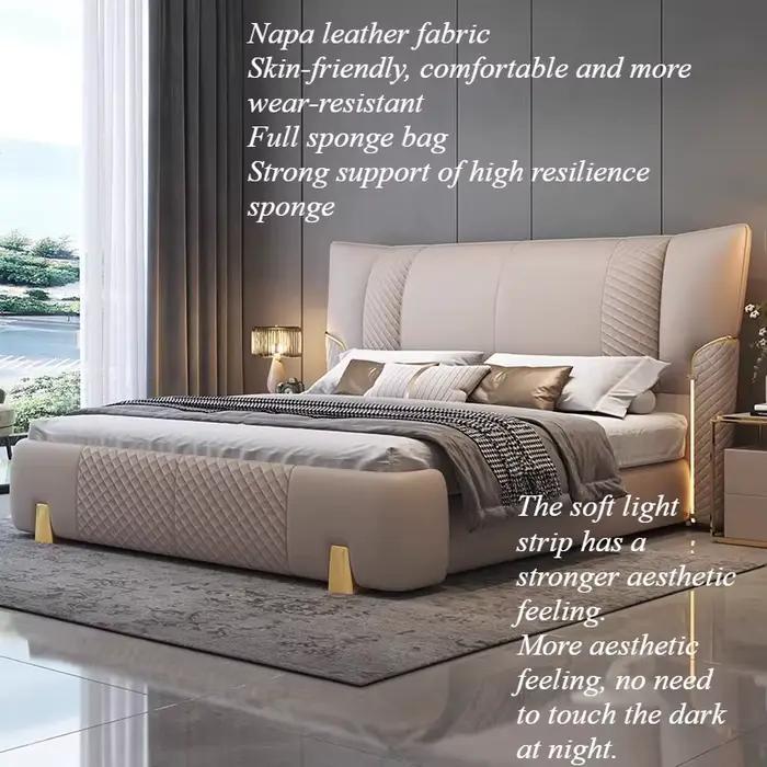 Tête de lit pour lit double, moderne, minimaliste, élégant, rembourré, taille Queen, luxe, meubles p