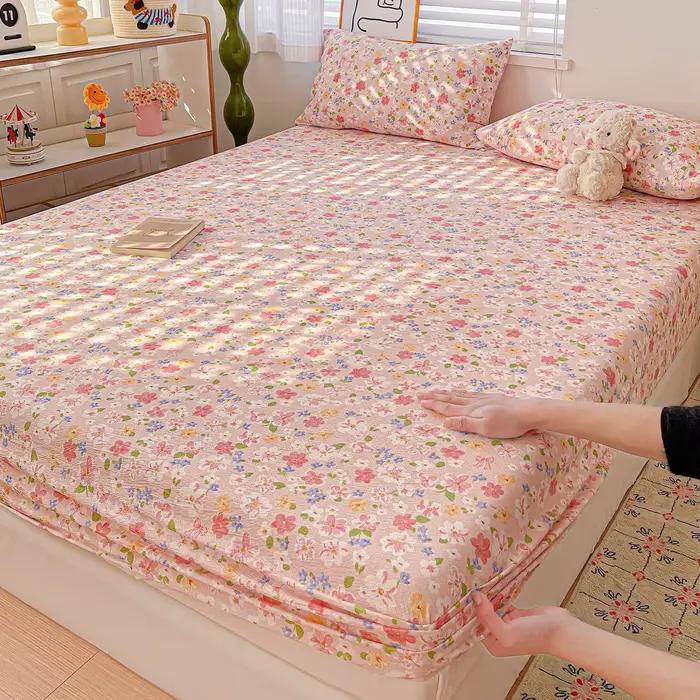 Ensemble de draps doubles avec taie d'oreiller, drap-housse Queen, protège-matelas 150x200, drap ant