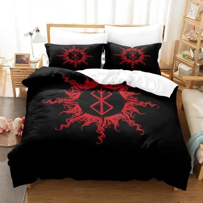 Anime Berserk ensemble de literie garçons filles double reine taille housse de couette taie d'oreill